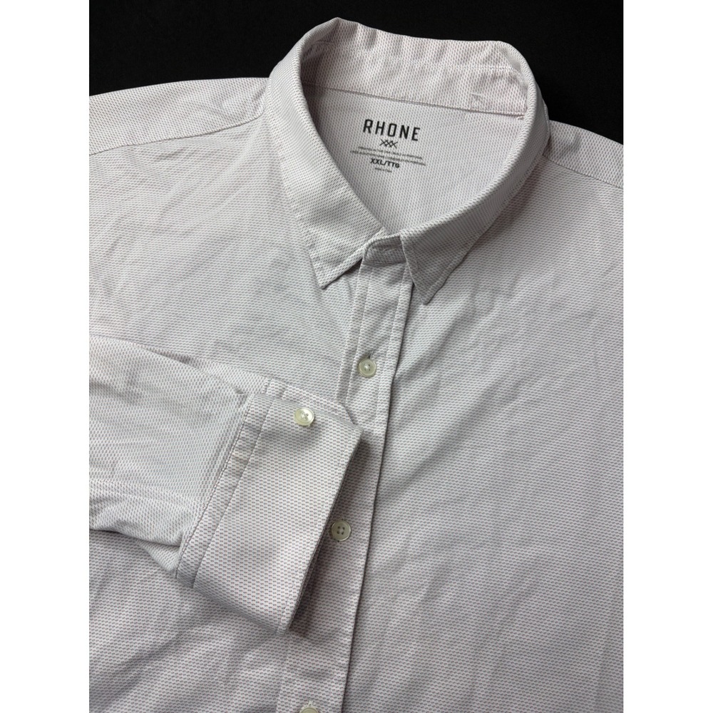 RHONE Mens Button Up Shirt‎ XXL Geometric Print Long Sleeve Performance